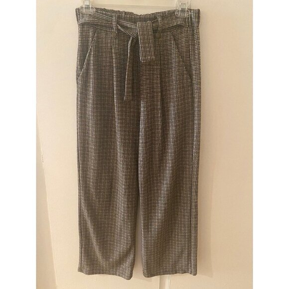 Zara Houndstooth Cropped Pants Size Medium Size 7 - Picture 1 of 10